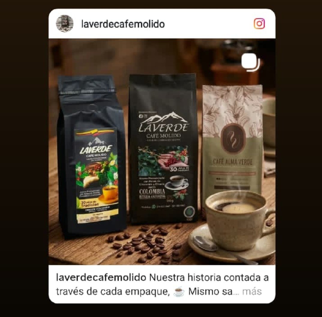 Earlier retail coffee packaging from the family's previous brand
